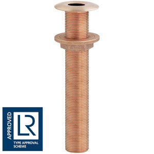 SORTIE DE COQUE TRAVERSANTE LONGUE EN BRONZE AVEC ÉCROU À BRIDE EN BRONZE