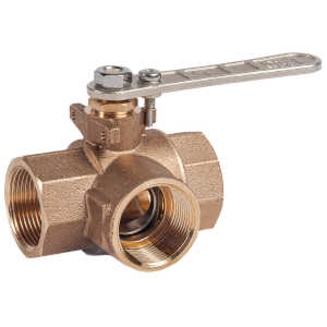 ART. 23T00 VANNE À BILLE EN BRONZE PLEIN 3 VOIES F.F.F. TYPE 'T'