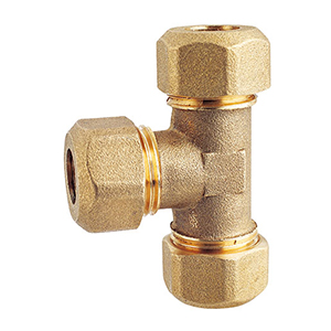 Té C.C.C. avec olives en PTFE ou en laiton