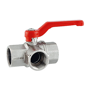 ROBINET À BILLE TROIS VOIES DE TYPE T F.F.F.