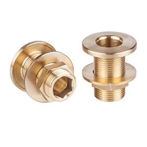 SORTIE DE COQUE TRAVERSANTE EN LAITON RÉSISTANT À LA CORROSION AVEC HEXAGONE INTERNE