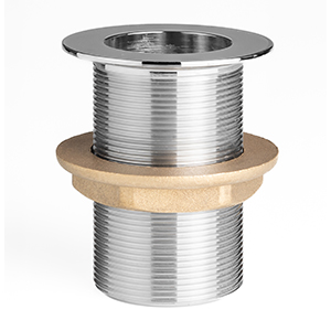 SORTIE DE COQUE TRAVERSANTE CHROMÉE AVEC TÊTE PLATE