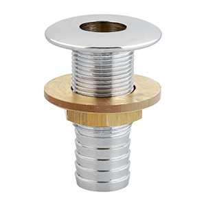 SORTIE DE COQUE TRAVERSANTE CHROMÉE AVEC QUEUE DE TUYAU